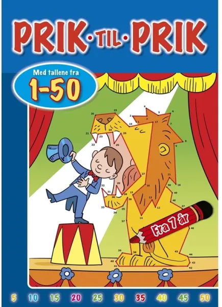 Prik till prick med siffrorna från 1-50 (Cirkus) - Hobby - häfte