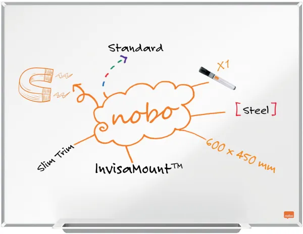 Nobo Impression Pro ståltavla whiteboard 60x45cm vit