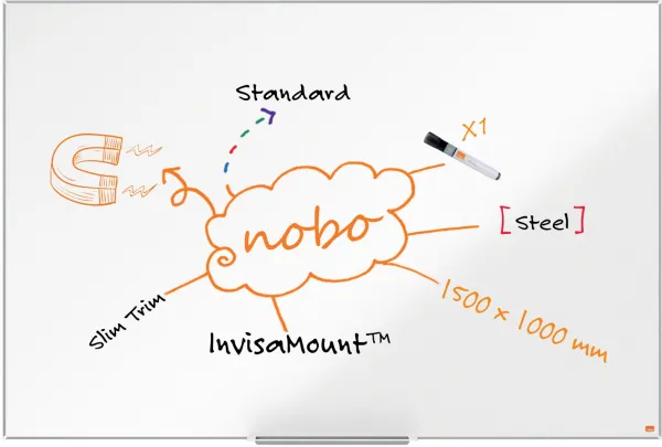 Nobo Impression Pro ståltavla whiteboard 150x100cm vit