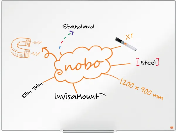 Nobo Impression Pro ståltavla whiteboard 120x90cm vit