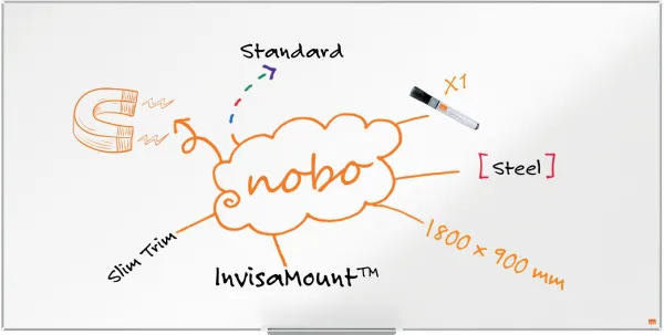 Nobo Impression Pro ståltavla whiteboard 180x90cm vit
